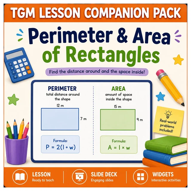 Perimeter & Area of Rectangles - TGM Lesson Companion Pack