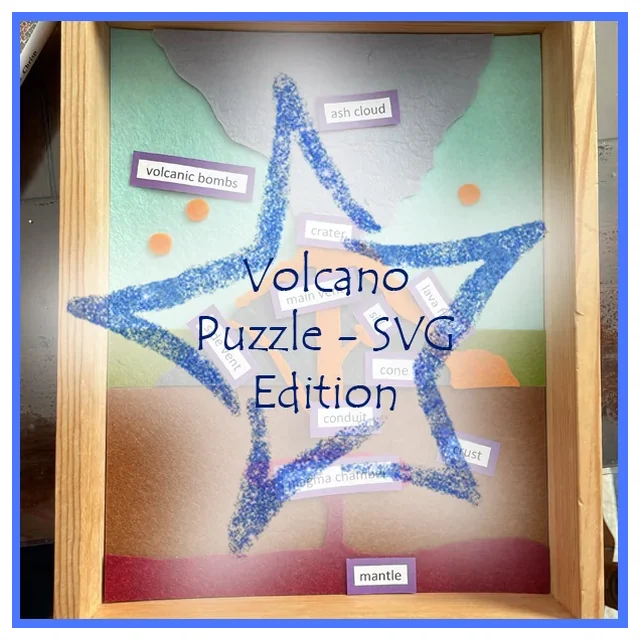 Montessori Volcano Puzzle SVG File