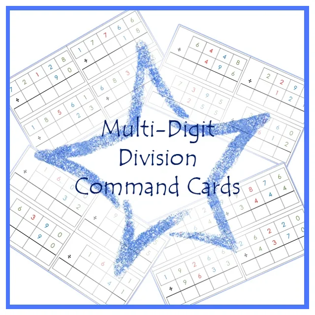 Montessori Multi-Digit Division Command Cards