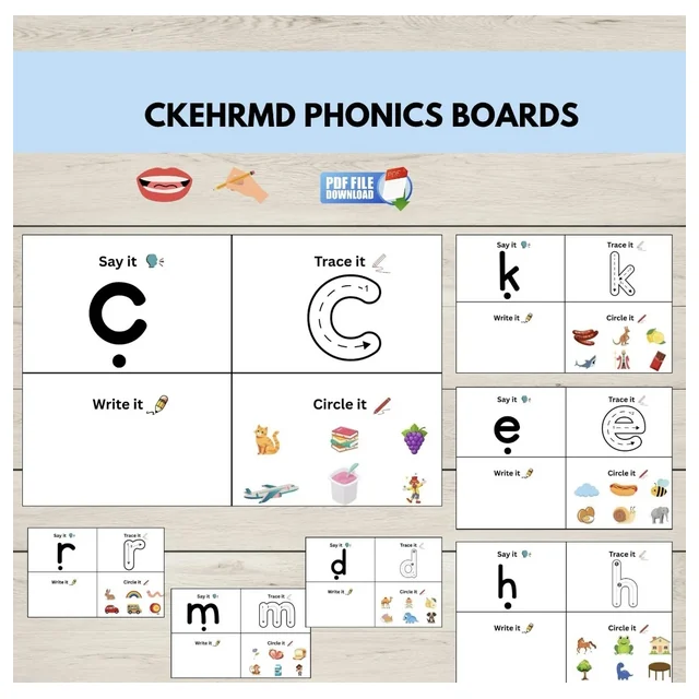 CKEHRMD Phonic Group 2 Sounds Activity Mats | Letter Practice Centers