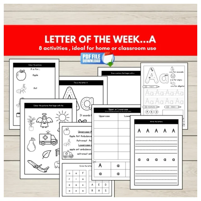 FREE Letter of the Week A Worksheets - Early Literacy Activities