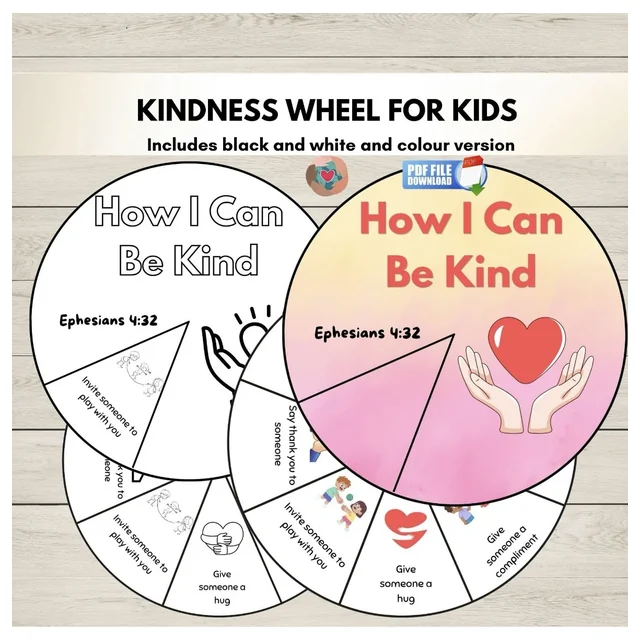 Random Acts of Kindness Bible Wheel Craft | Sunday School, Children's Ministry Coloring Spinner