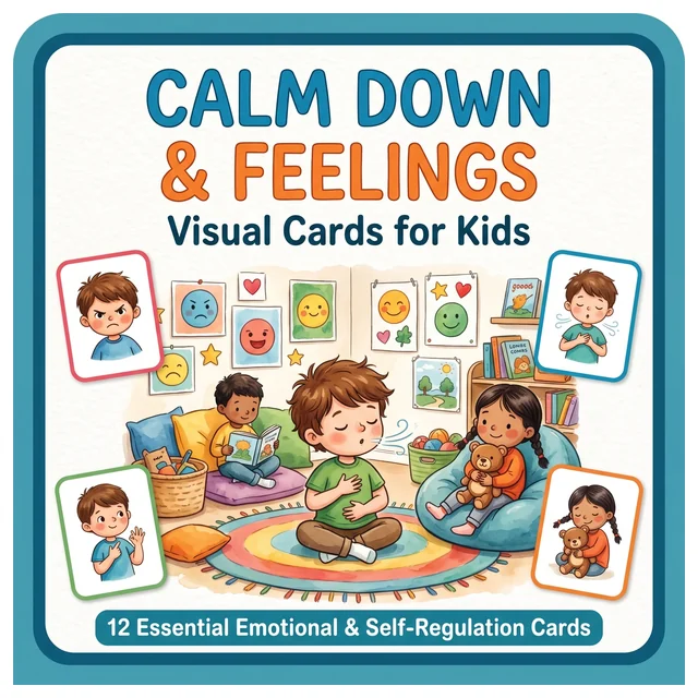 Calm Down & Feelings Visual Cards | Behavior and Emotional Regulation Flashcards