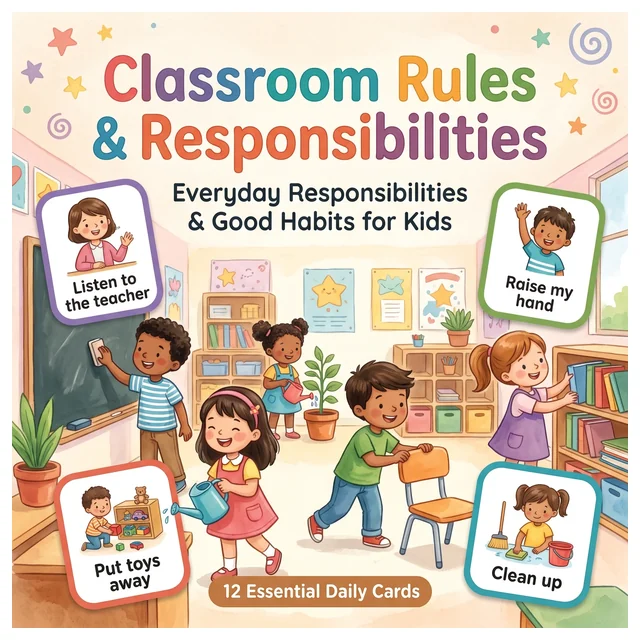 Classroom Rules & Responsibilities Visual Cards