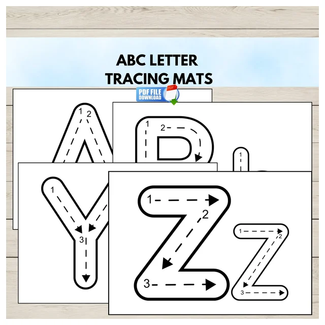 Alphabet Letter Tracing Mats | ABC Uppercase & Lowercase Handwriting Practice