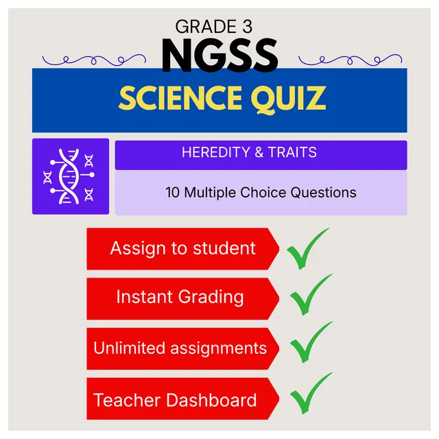 Grade 3 Science Quiz Heredity & Traits: Life Science - NGSS Curriculum
