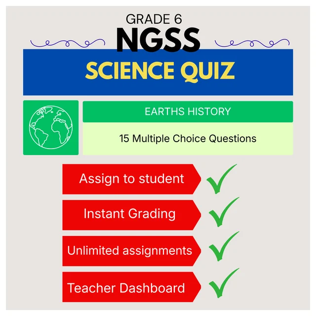 Grade 6 Science Quiz – Earth's History - NGSS