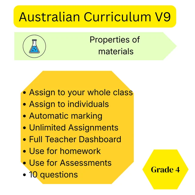 Year 4 Science Quiz – Chemical Sciences: Properties of Materials - Australian Curriculum V9