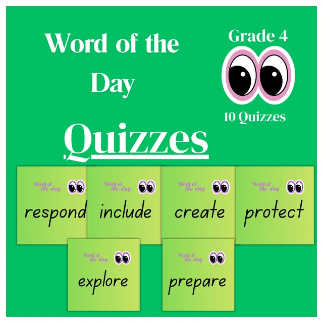 Daily Vocabulary Routine - Grade 4 Group 1 Quiz Bundle (10 quizzes)