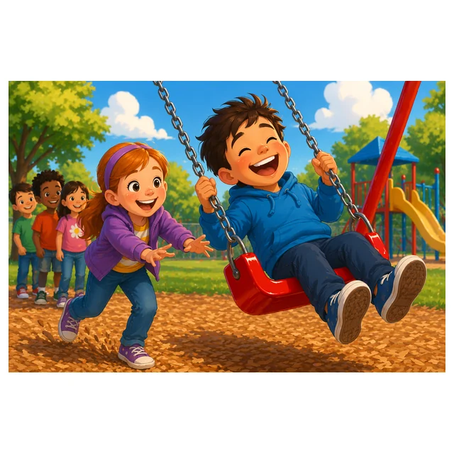 Grade 1 to 2 Reading Comprehension Quiz - The New Swing - Supported Learning Quiz