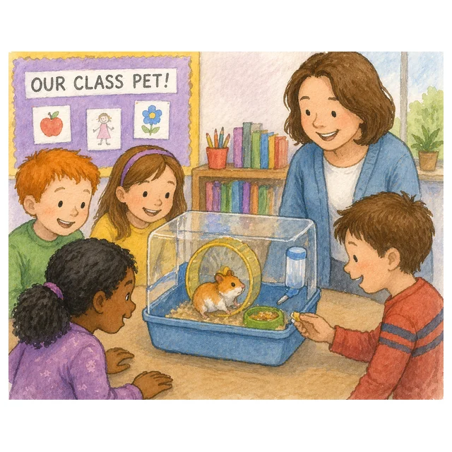 Grade 1 to 2 Reading Comprehension Quiz - The Class Pet - Supported Learning Quiz