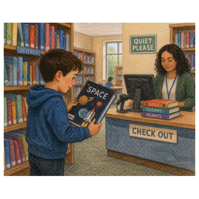Grade 3 Reading Comprehension Quiz - The Library Discovery - Supported Learning Quiz