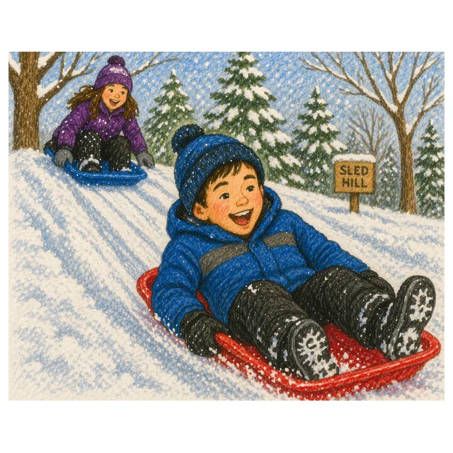 Grade 3 Reading Comprehension Quiz - The Winter Sled Ride - Supported Learning Quiz Try one for FREE