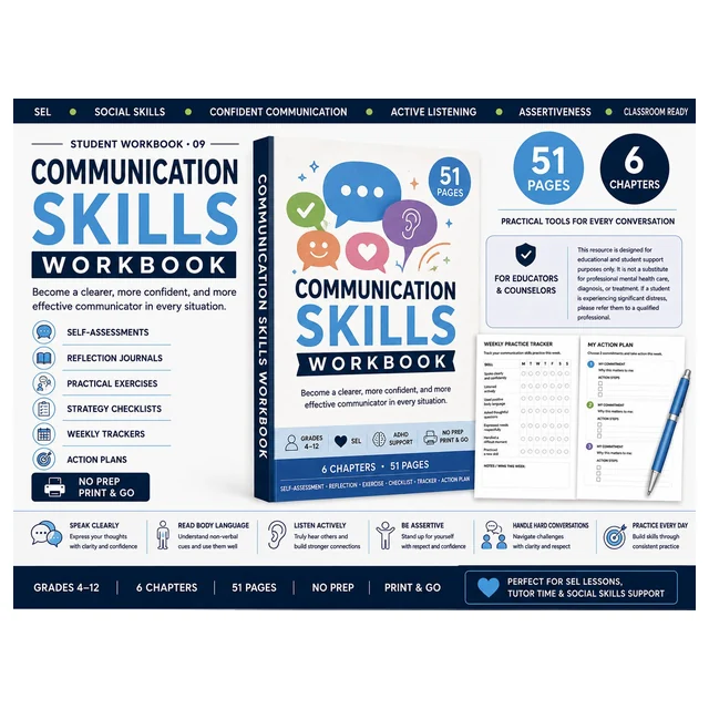 Communication Skills Workbook | SEL Social Skills & Listening Activities