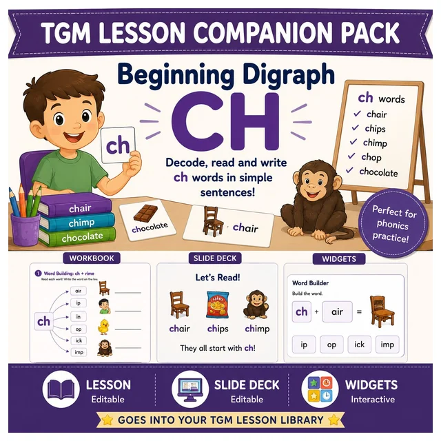 Learning the 'ch' Sound - TGM Lesson Companion Pack