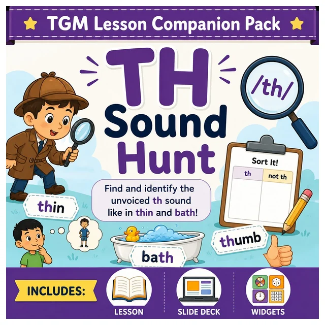 The 'th' Sound Hunt - TGM Lesson Companion Pack