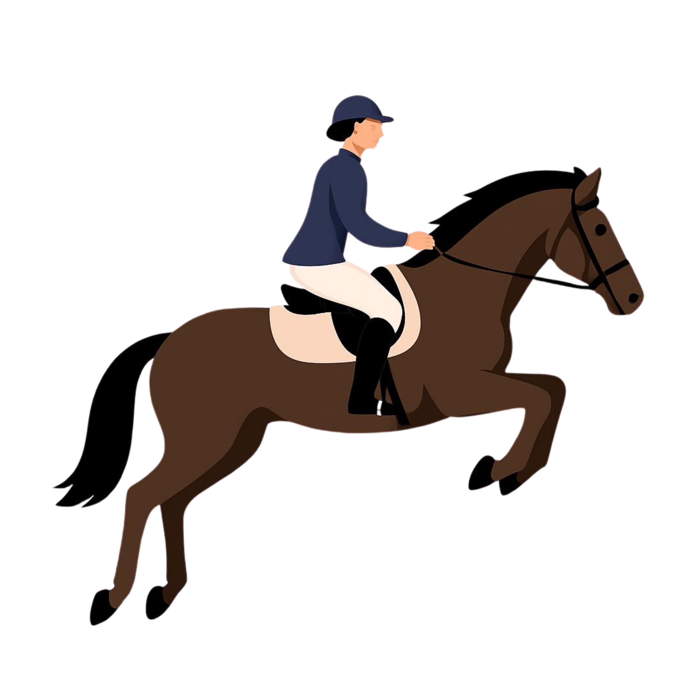 Horse and rider jumping