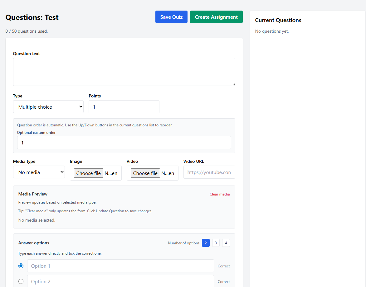 TGM Quiz Builder example 2