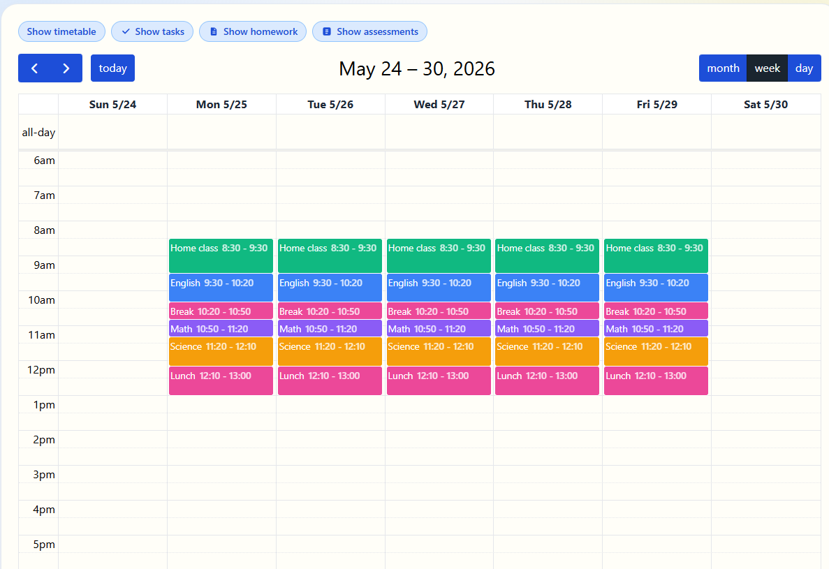 TGM Planner and Timetable