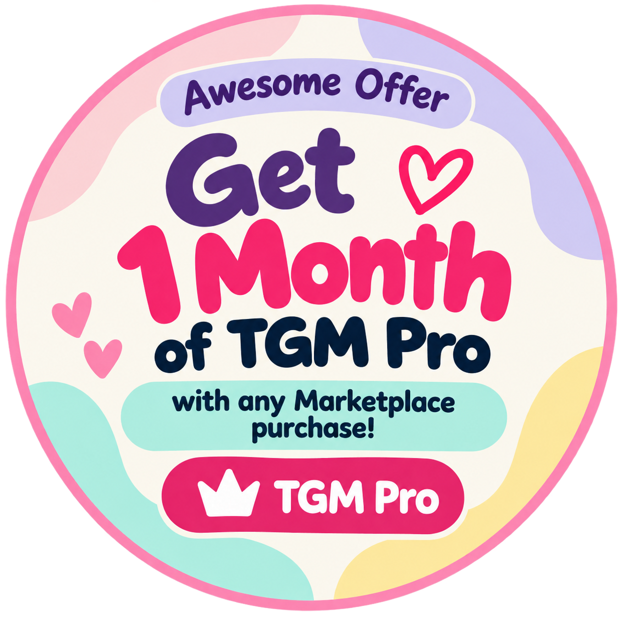 Get one month of TGM Pro with any Marketplace purchase