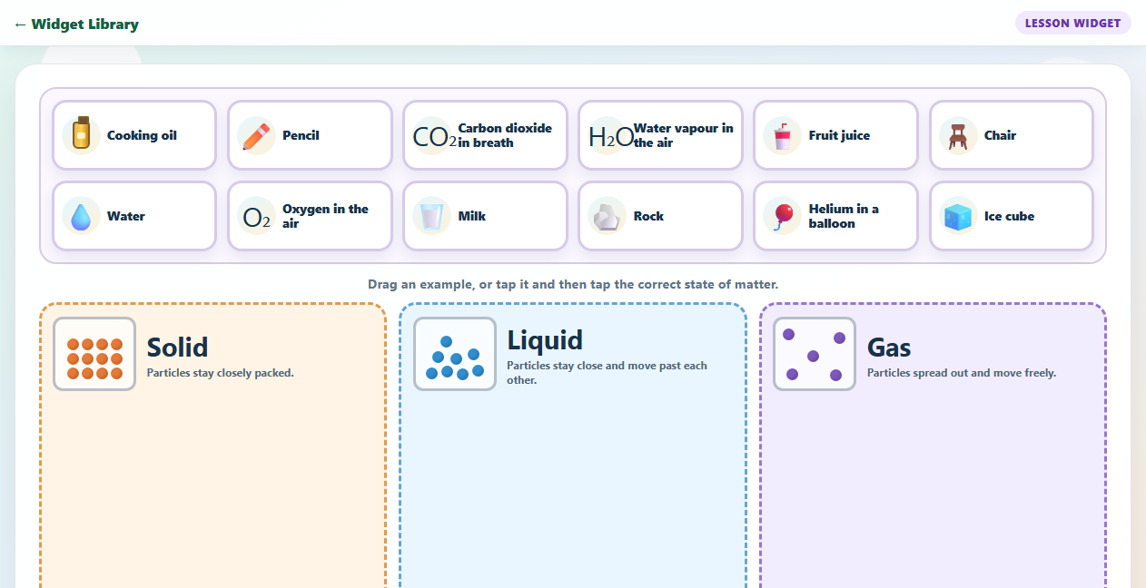 States of Matter Sort activity preview